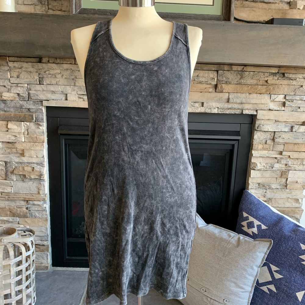 UO silence + noise avoided washed ribbed tank dres